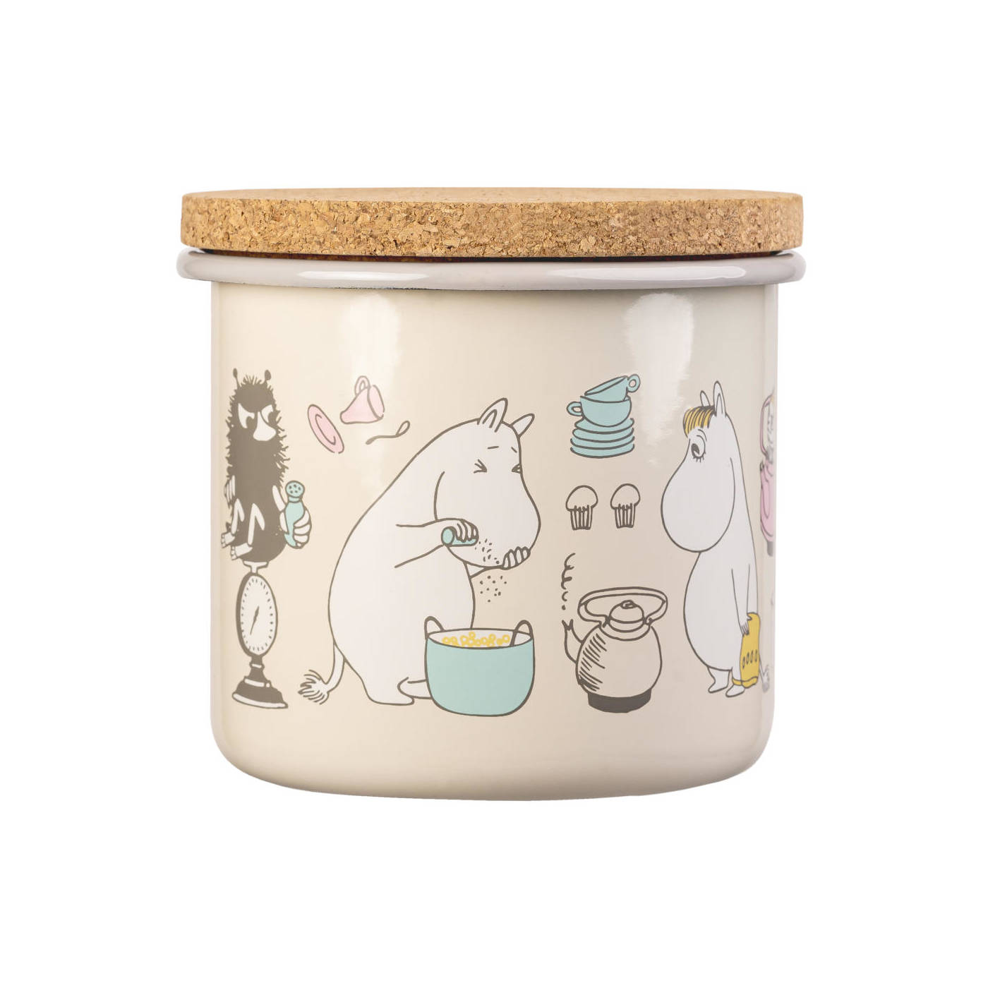 Vorratsdose aus Emaille: Mumin Bon Appétit - beige von Muurla