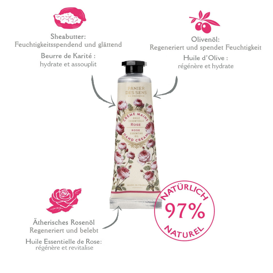 Handcreme: Rose 30ml von Panier des Sens