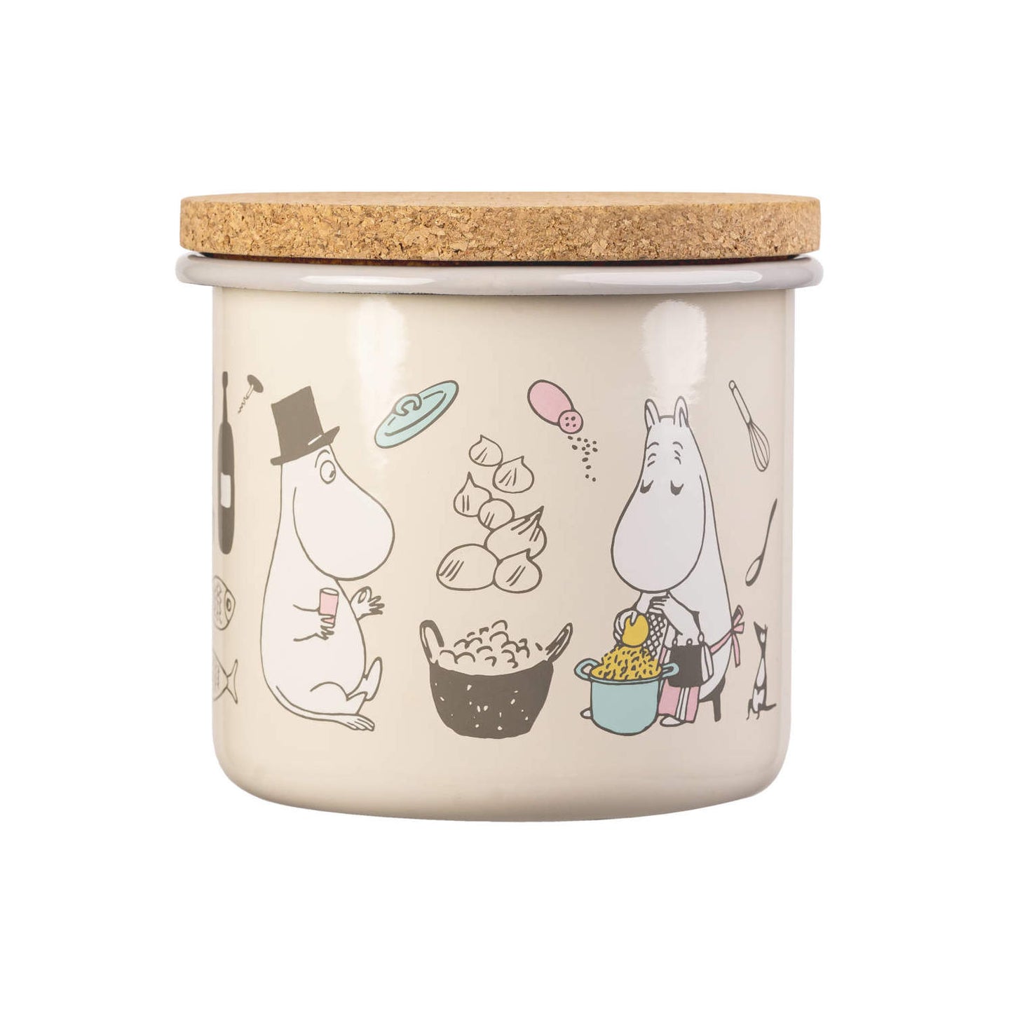 Vorratsdose aus Emaille: Mumin Bon Appétit - beige von Muurla