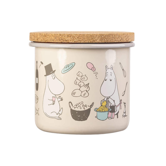 Vorratsdose aus Emaille: Mumin Bon Appétit - beige von Muurla