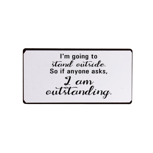 Magnet: I'm going to stand outside. So if anyone asks, I am outstanding