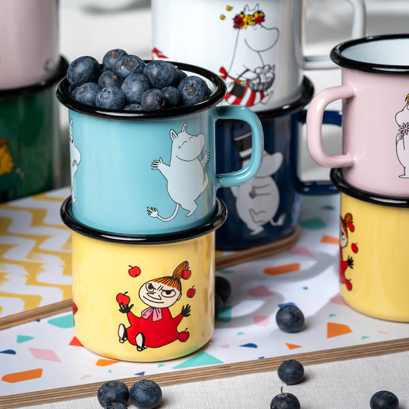 Tasse aus Emaille: Mumin Retro -  Kleine My gelb von Muurla