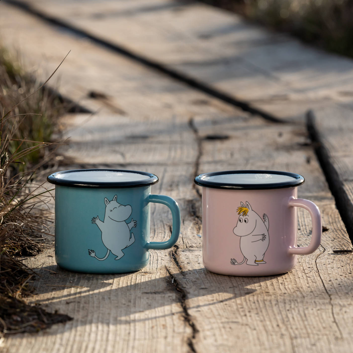 Tasse aus Emaille: Mumin Retro - Mumin blau 2,5 dl von Muurla