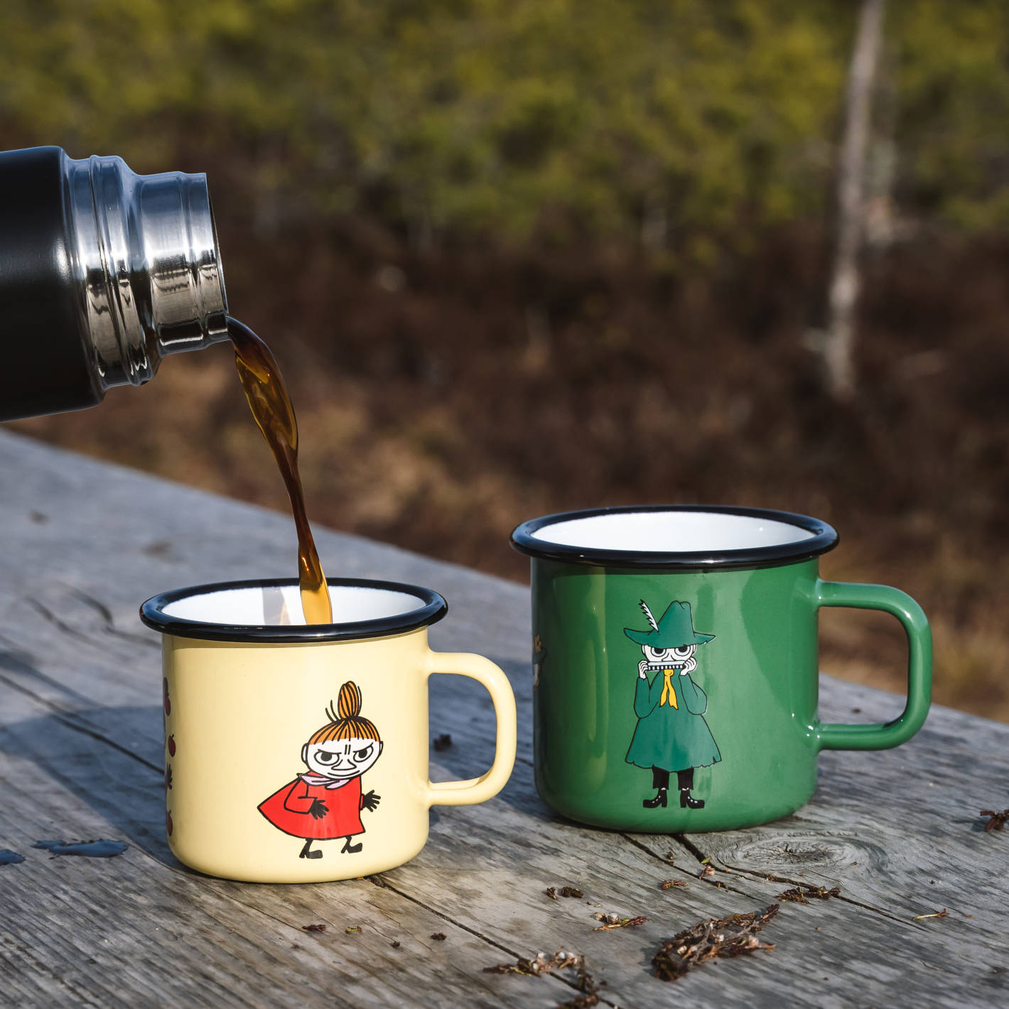 Tasse aus Emaille: Mumin Retro -  Kleine My gelb von Muurla