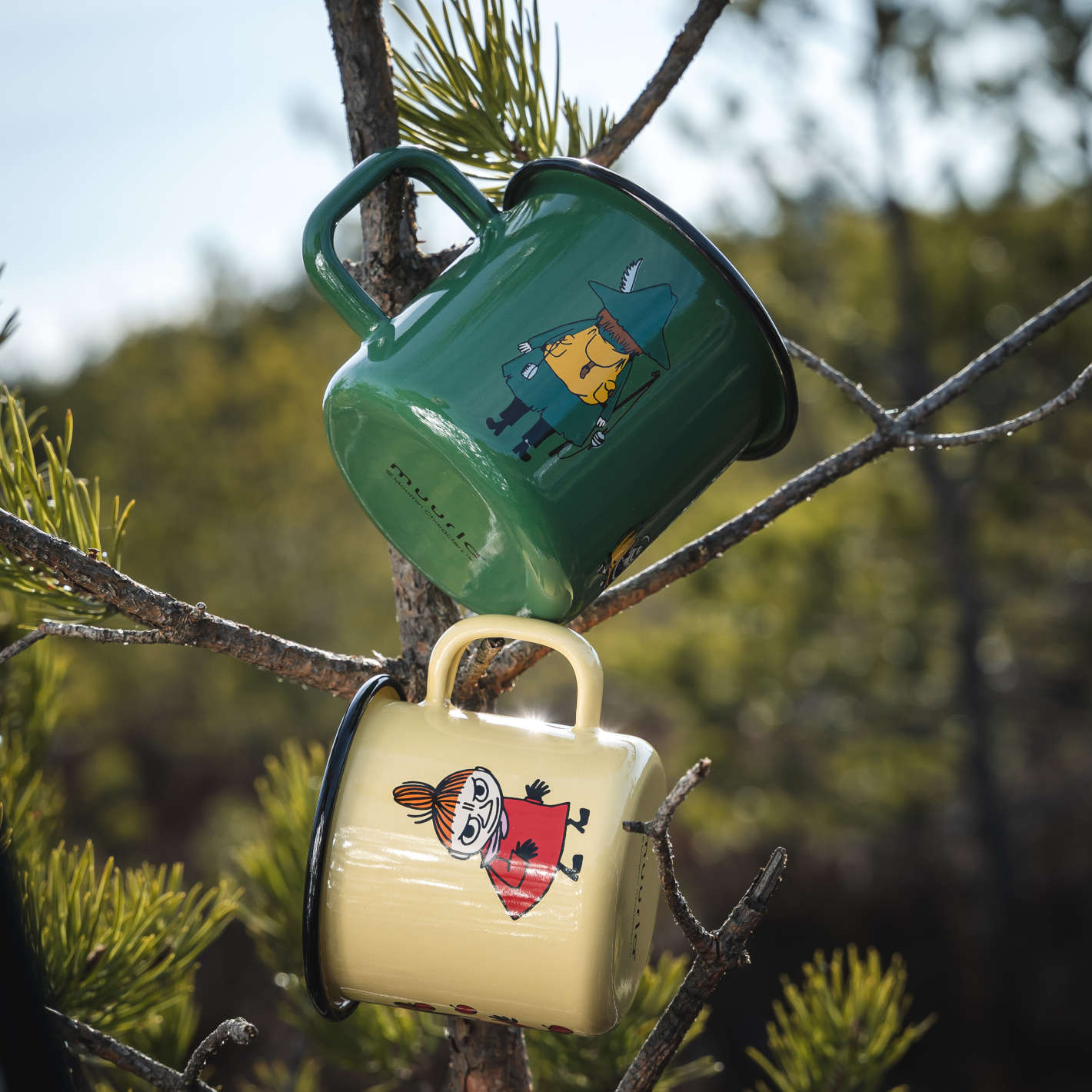 Tasse aus Emaille: Mumin Retro - Kleine My gelb von Muurla