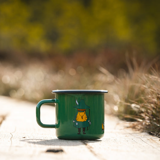 Tasse aus Emaille: Mumin Retro - Schnupferich grün von Muurla