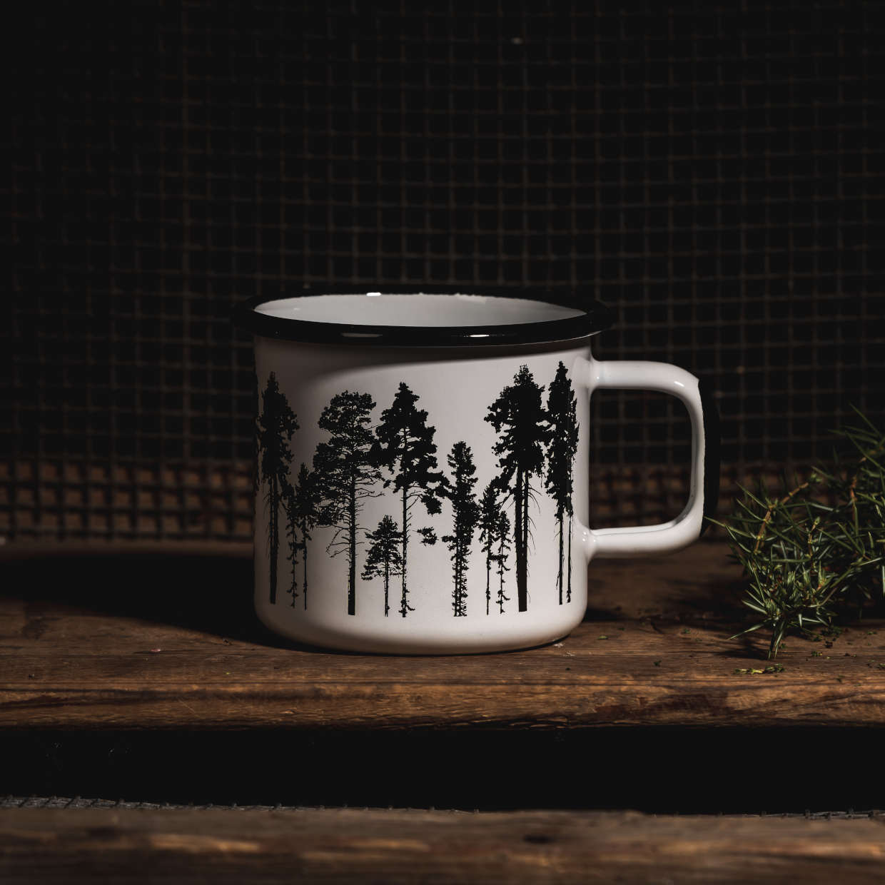 Tasse aus Emaille: Nordic - The Forest weiss von Muurla