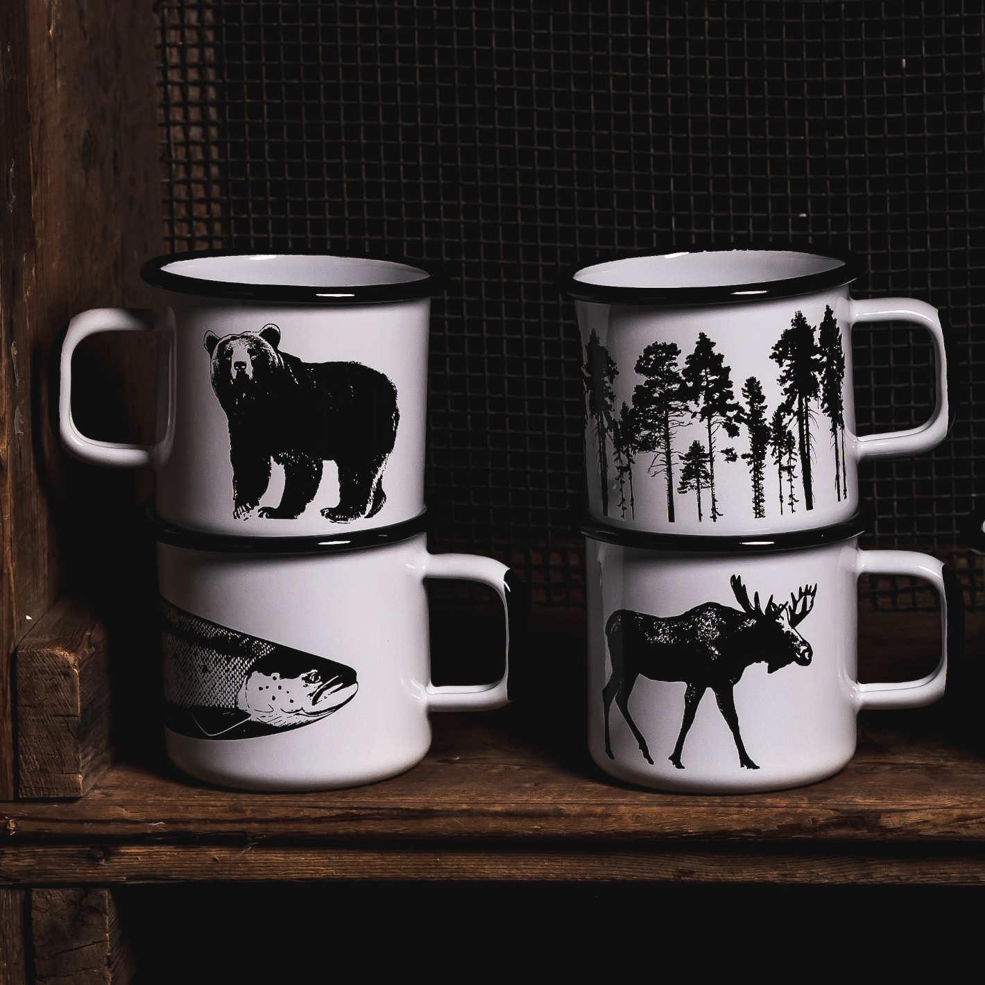 Tasse aus Emaille: Nordic - The Forest weiss von Muurla