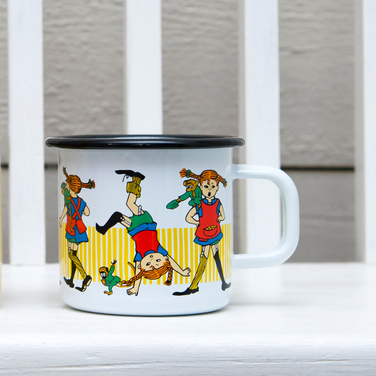 Tasse aus Emaille: Pippi Langstrumpf, Pippi weiss von Muurla