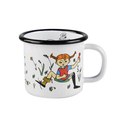 Tasse aus Emaille: Pippi Langstrumpf - Pippi & Herr Nilsson weiss von Muurla