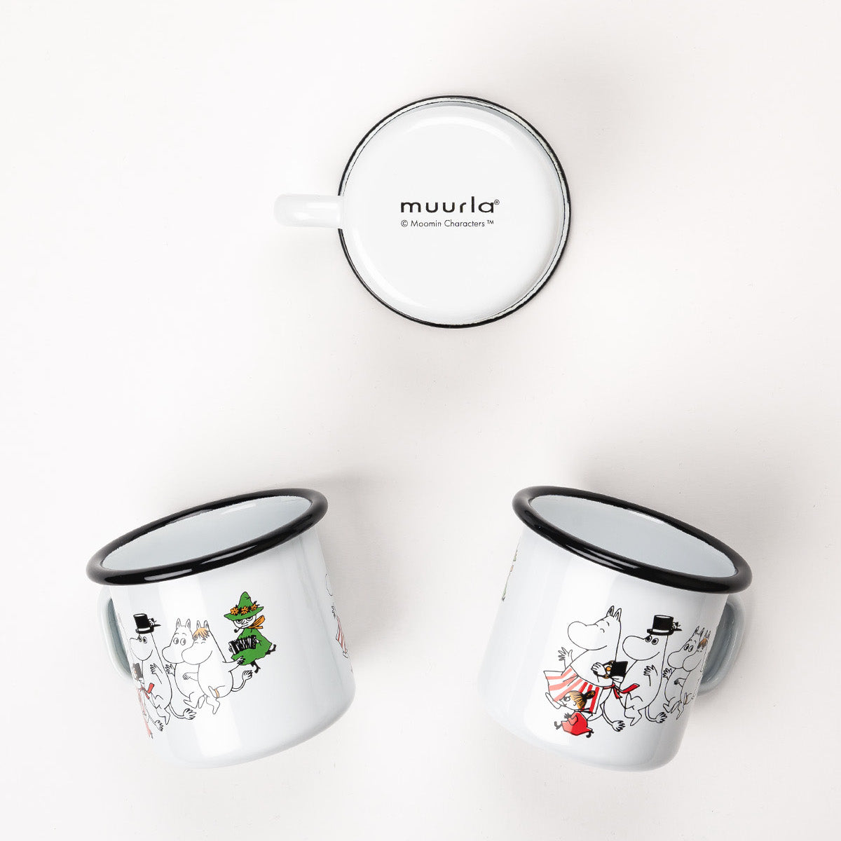 Tasse aus Emaille: Mumin Colors - Mumintal weiss von Muurla
