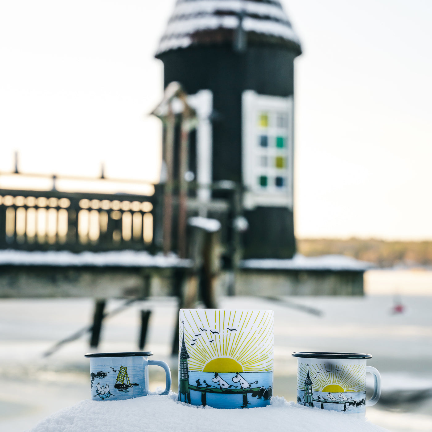 Tasse aus Emaille: Mumin Summer - Mellow Wind 1,5 dl blau von Muurla