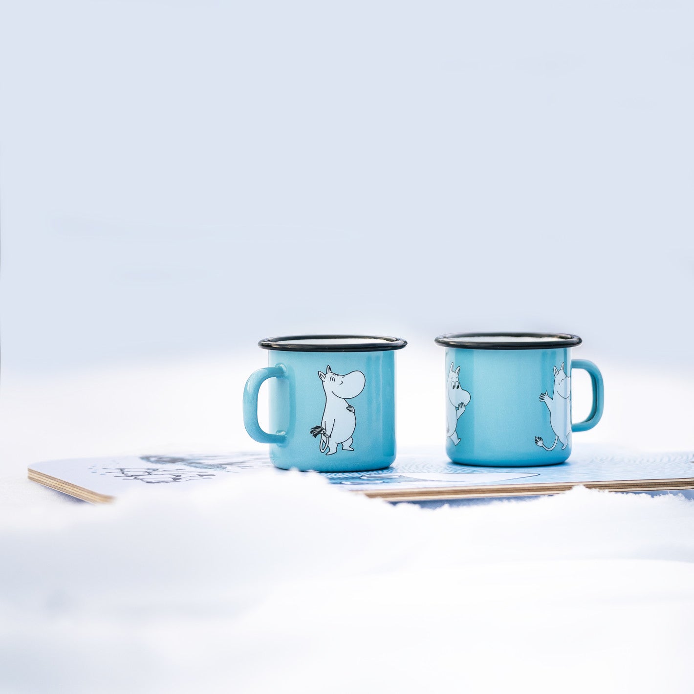 Tasse aus Emaille: Mumin Retro - Mumin blau 2,5 dl von Muurla