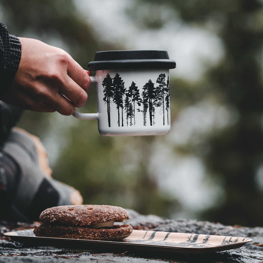 Tasse aus Emaille: Nordic - The Forest weiss von Muurla