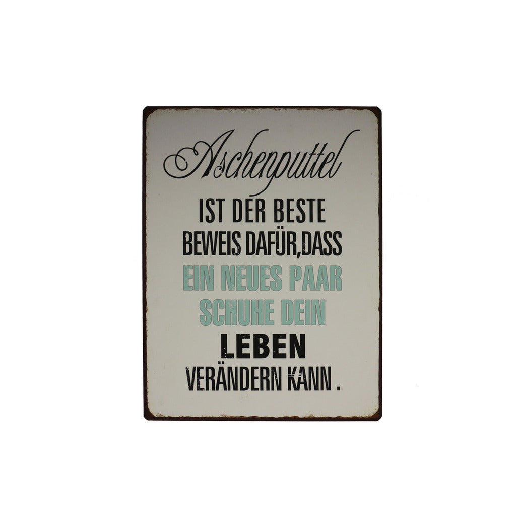 Blechschild: Aschenputtel ist der beste Beweis dafür, dass ein neues paar Schuhe dein Leben verändern kann.