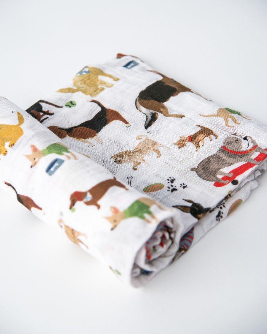 Cotton Muslin Swaddle: "Woof" von Little Unicorn