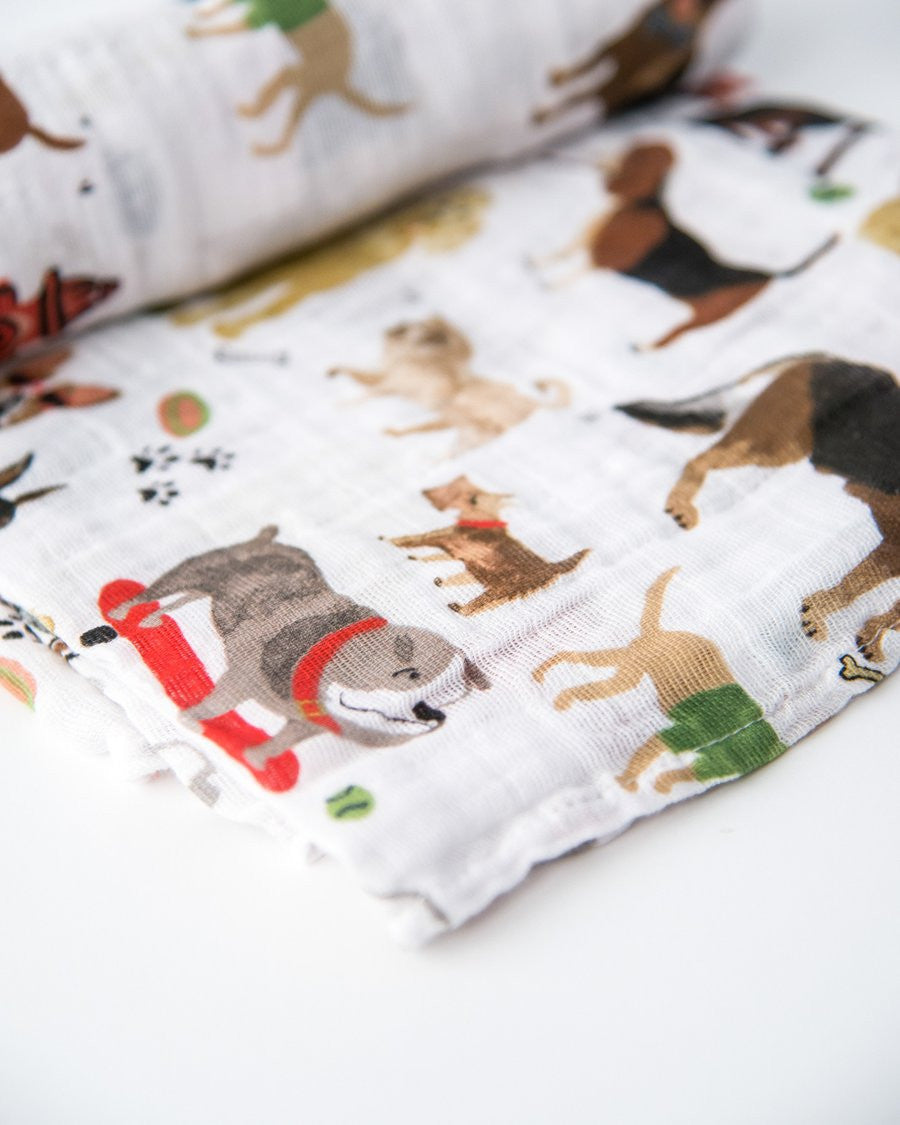 Cotton Muslin Swaddle: "Woof" von Little Unicorn