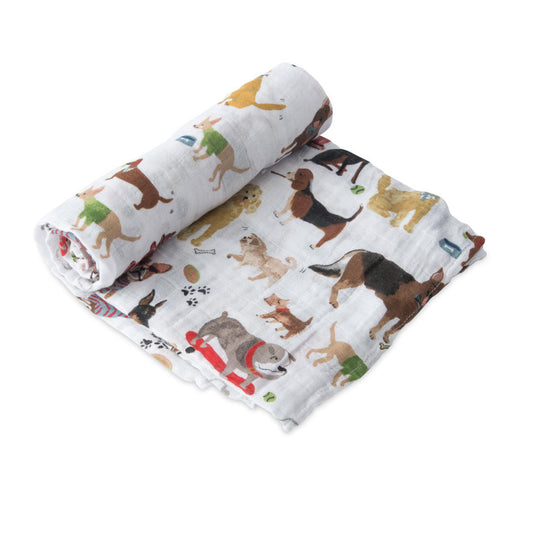 Cotton Muslin Swaddle: "Woof" von Little Unicorn