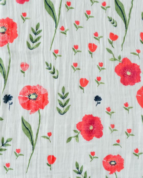 Cotton Muslin Swaddle: "Summer Poppy" von Little Unicorn