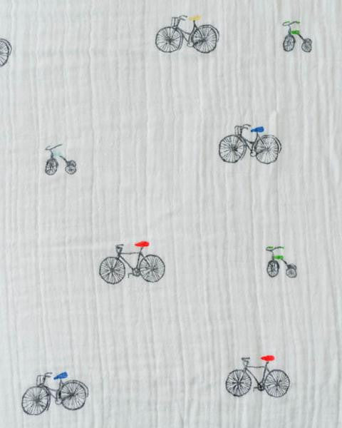 Cotton Muslin Swaddle: "Bike Family" von Little Unicorn