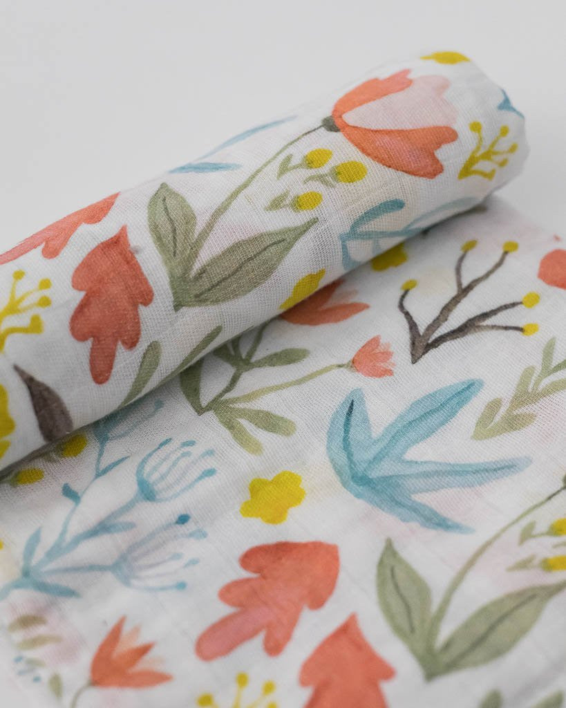 Cotton Muslin Swaddle: "Meadow" von Little Unicorn