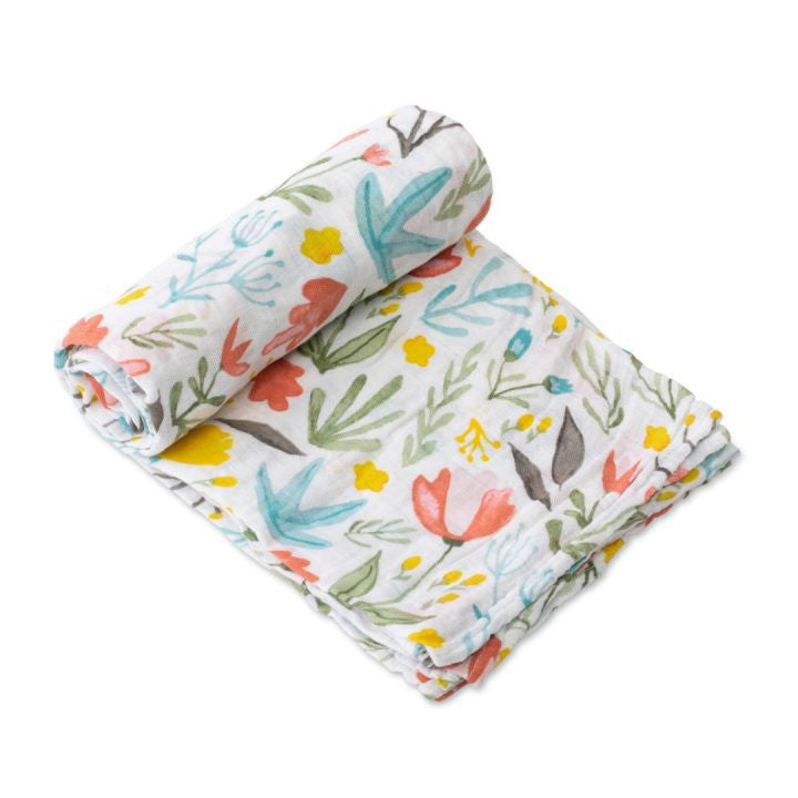 Cotton Muslin Swaddle: "Meadow" von Little Unicorn