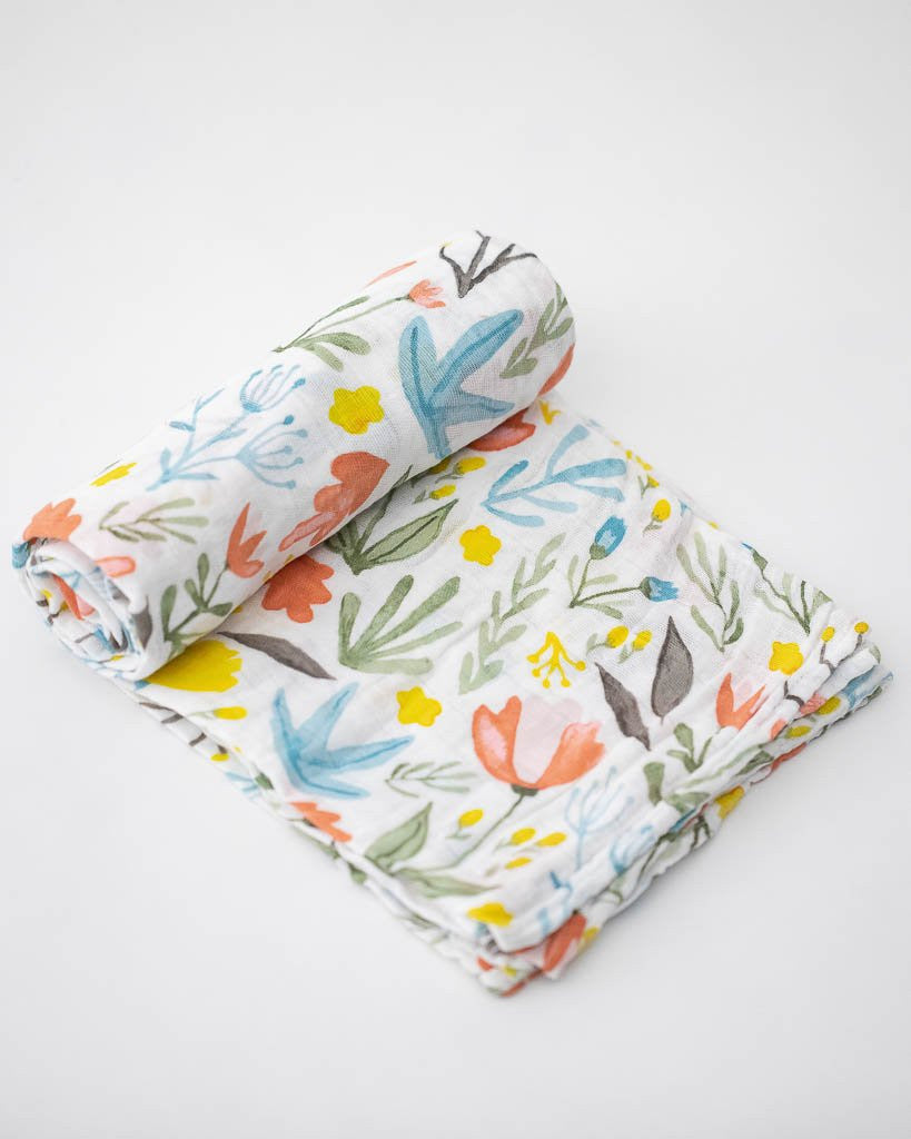 Cotton Muslin Swaddle: "Meadow" von Little Unicorn