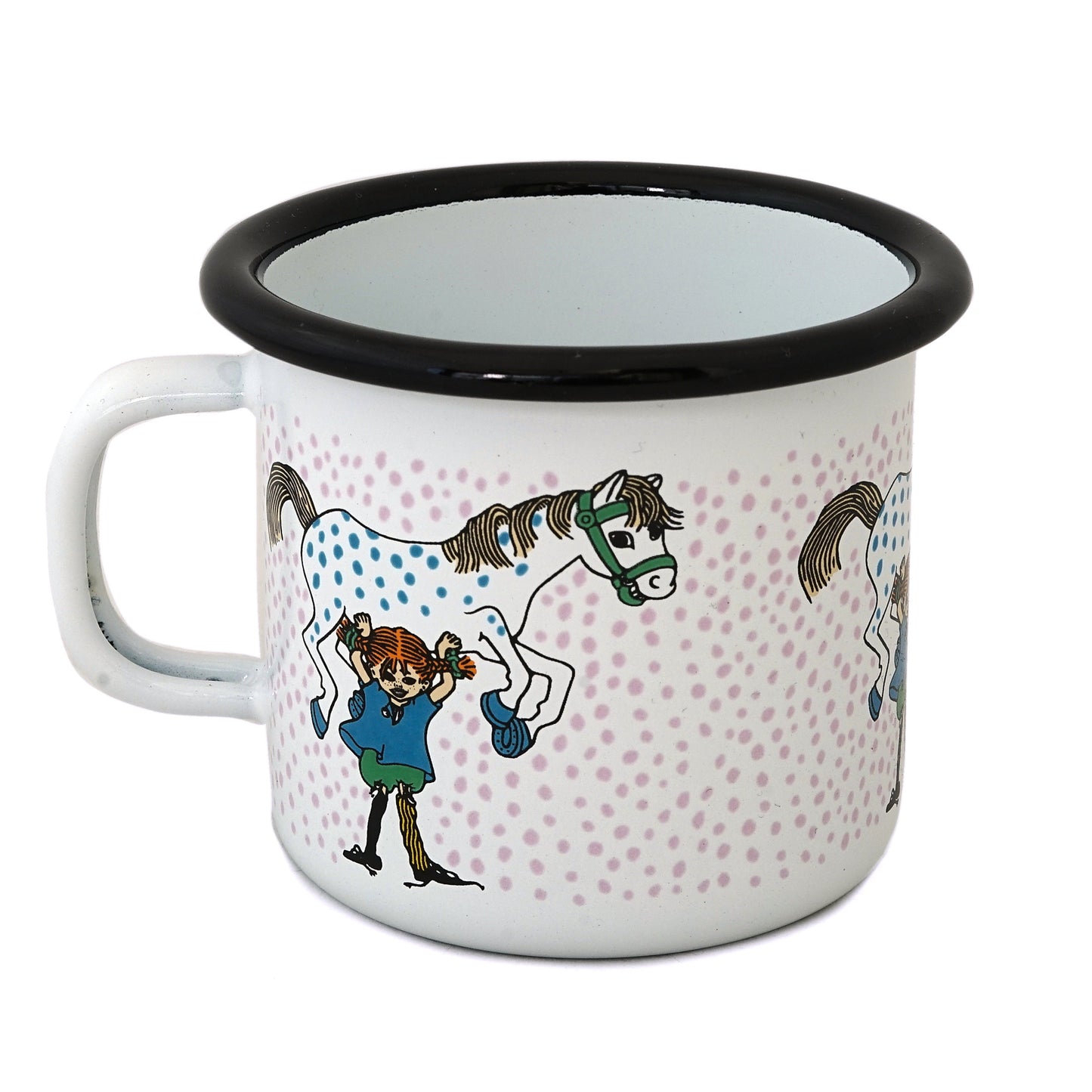 Tasse aus Emaille: Pippi Langstrumpf - Pippi und das Pferd weiss von Muurla