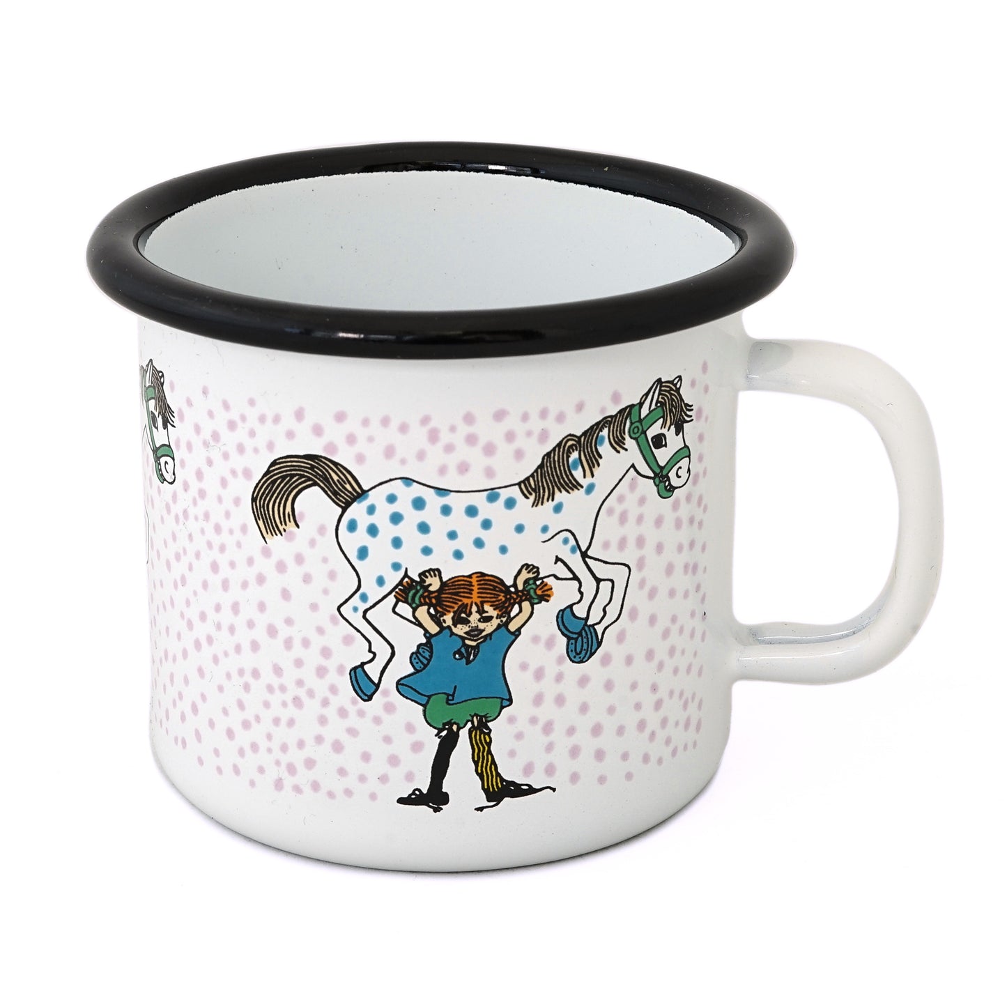 Tasse aus Emaille: Pippi Langstrumpf - Pippi und das Pferd weiss von Muurla