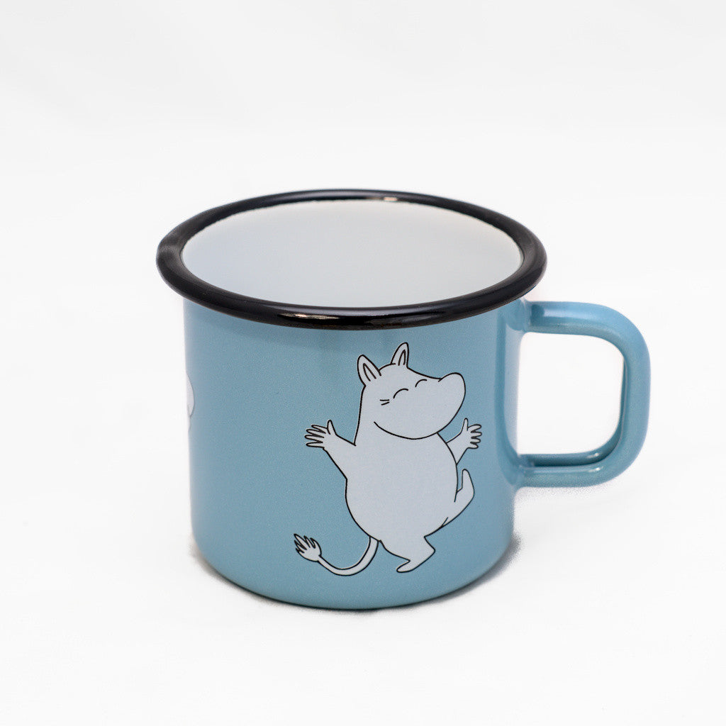 Tasse aus Emaille: Mumin Retro - Mumin blau 3,7 dl von Muurla