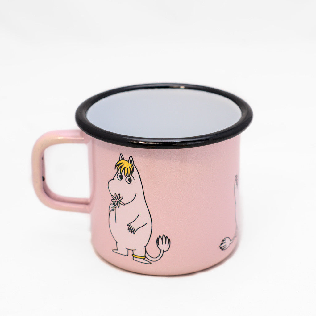 Tasse aus Emaille: Mumin Retro - Snorkfräulein rosa 3,7 dl von Muurla