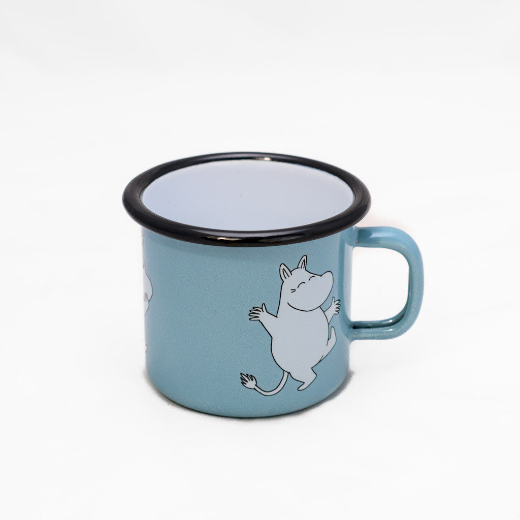 Tasse aus Emaille: Mumin Retro - Mumin blau 2,5 dl von Muurla