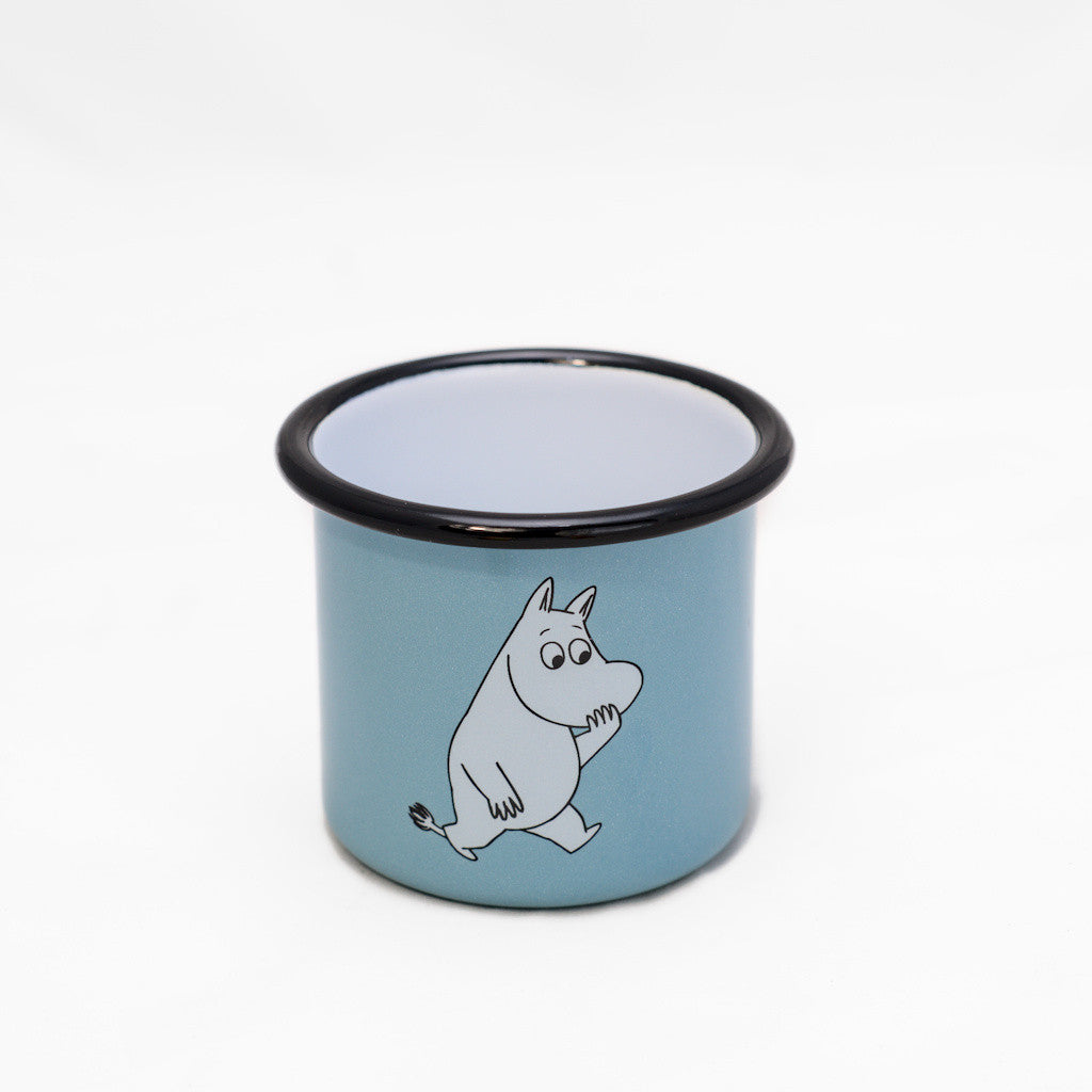 Tasse aus Emaille: Mumin Retro - Mumin blau 2,5 dl von Muurla