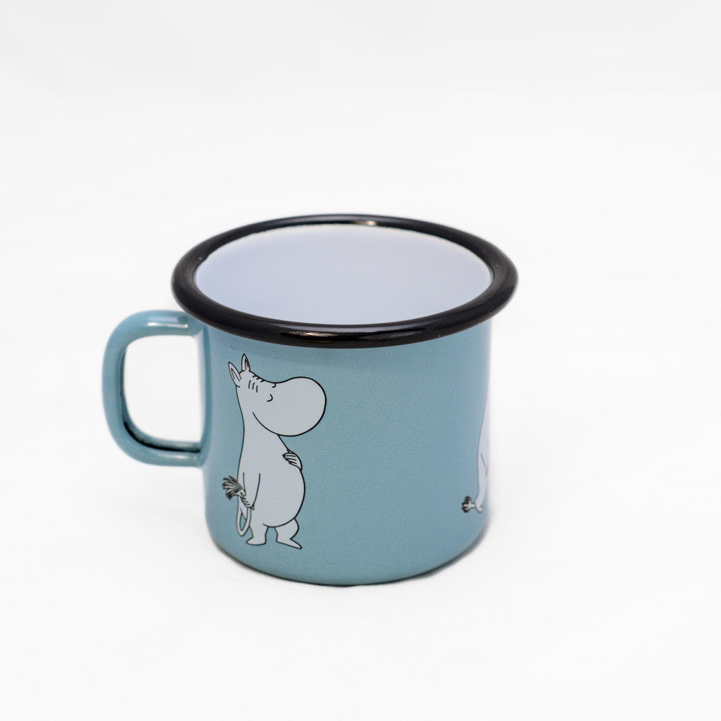 Tasse aus Emaille: Mumin Retro - Mumin blau 2,5 dl von Muurla