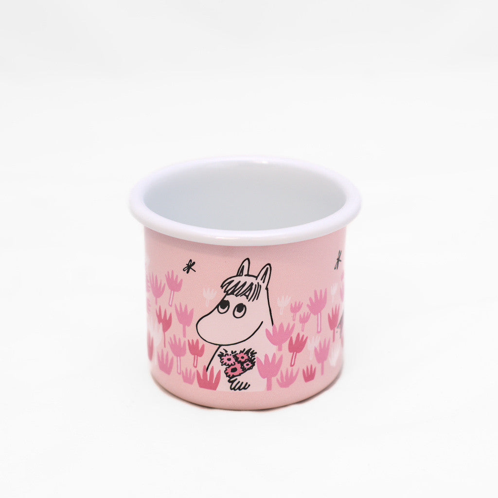 Tasse aus Emaille: Mumin im Garten - Girls - rosa von Muurla