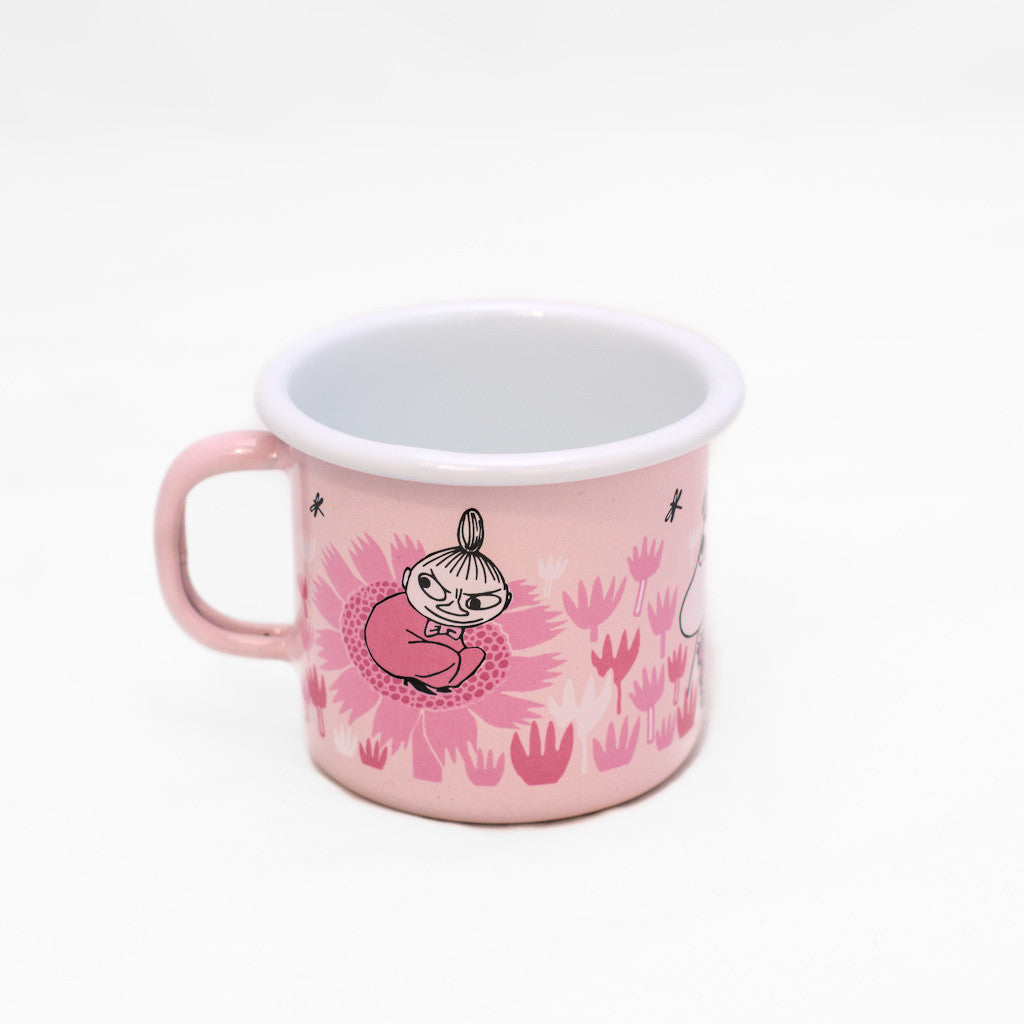 Tasse aus Emaille: Mumin im Garten - Girls - rosa von Muurla