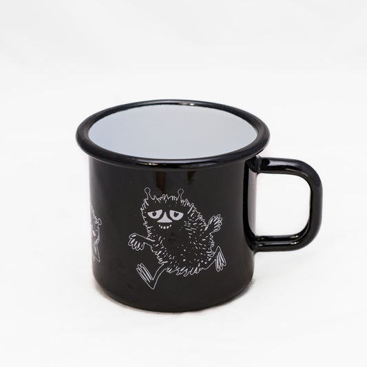 Tasse aus Emaille: Mumin Retro - Stinky schwarz von Muurla
