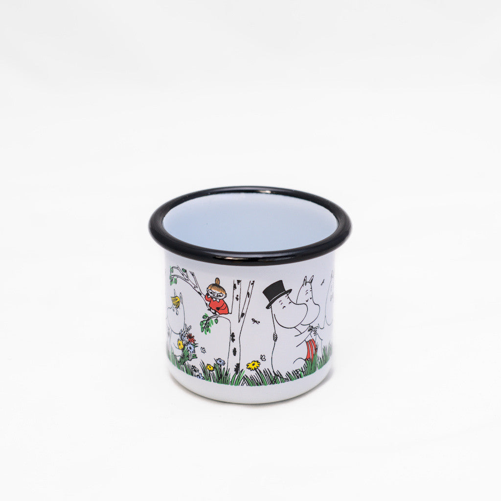 Tasse aus Emaille: Mumin Colors - Happy Family weiss von Muurla