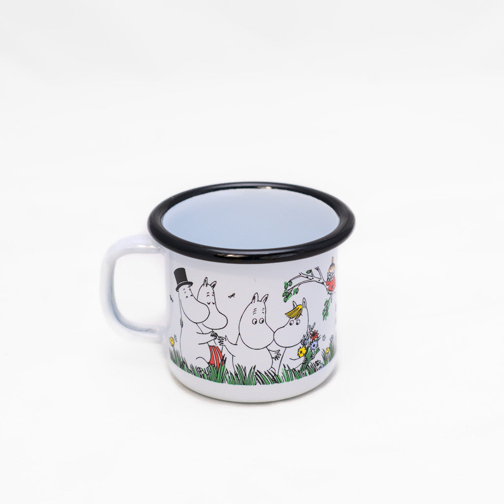 Tasse aus Emaille: Mumin Colors - Happy Family weiss von Muurla