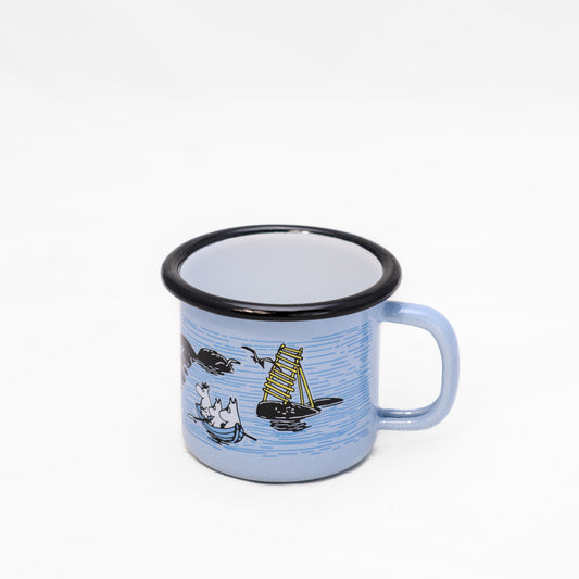 Tasse aus Emaille: Mumin Summer - Mellow Wind 1,5 dl blau von Muurla