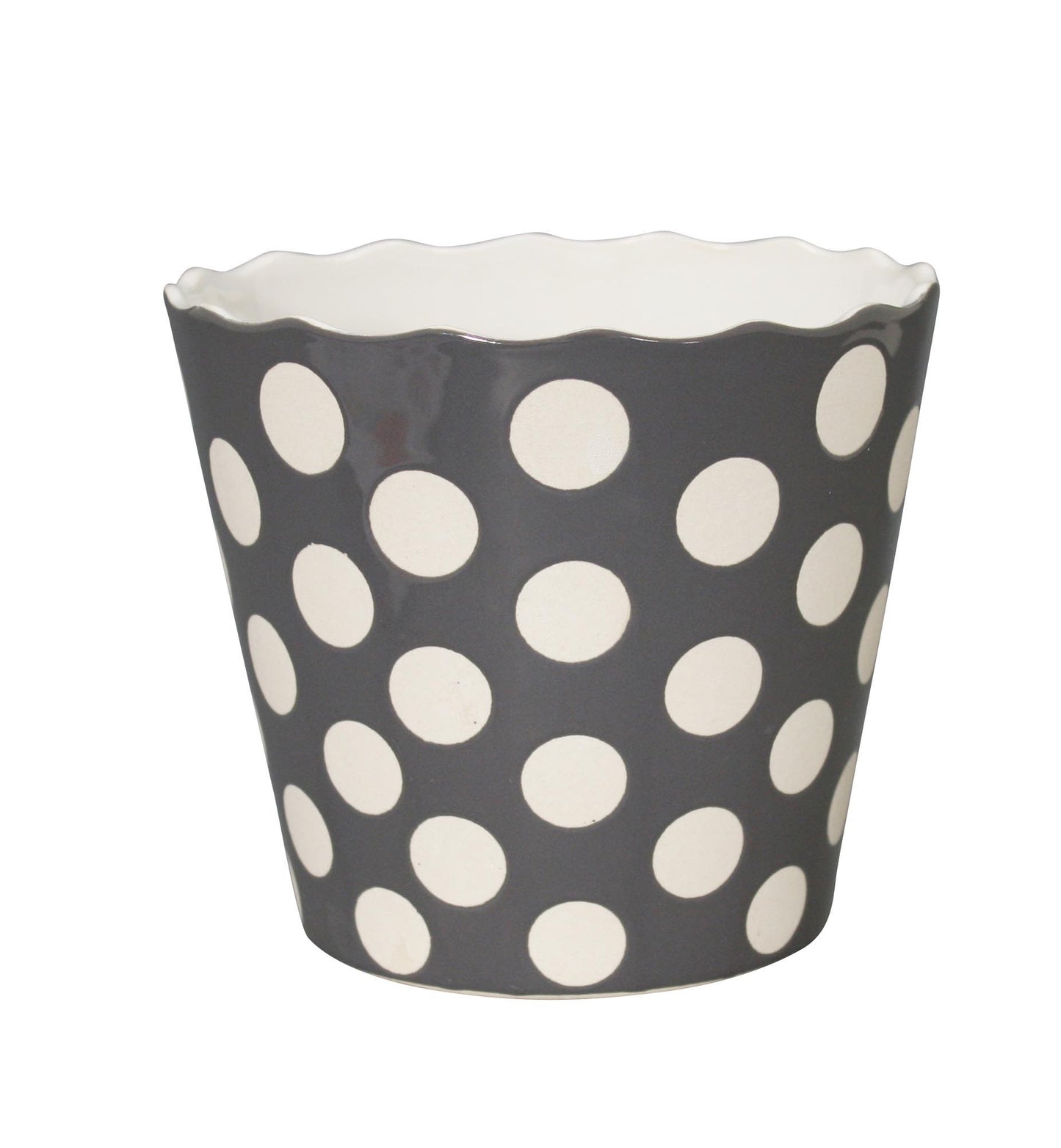 Schüssel "Large Happy Bowl Charcoal With Dots" von Krasilnikoff