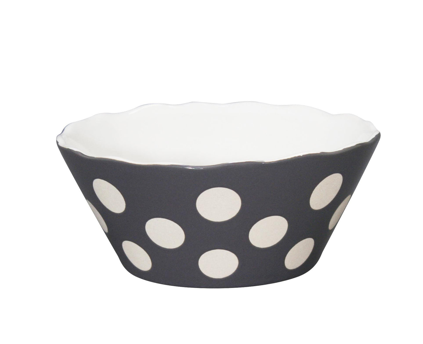 Schüssel "Small Happy Bowl Charcoal With Dots" von Krasilnikoff