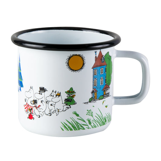 Tasse aus Emaille: Mumin Colors - Mumintal weiss von Muurla