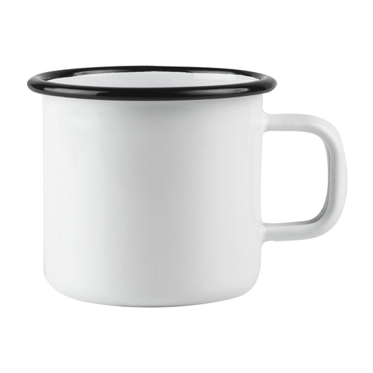Tasse aus Emaille: Basic - 3,7 dl weiss von Muurla