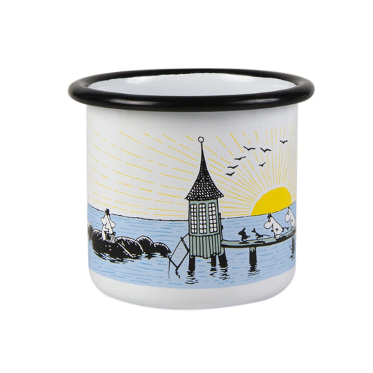 Tasse aus Emaille: Mumin Summer - Mellow Wind 2,5 dl weiss von Muurla