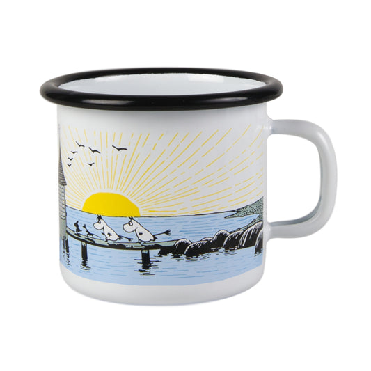 Tasse aus Emaille: Mumin Summer - Mellow Wind 2,5 dl weiss von Muurla