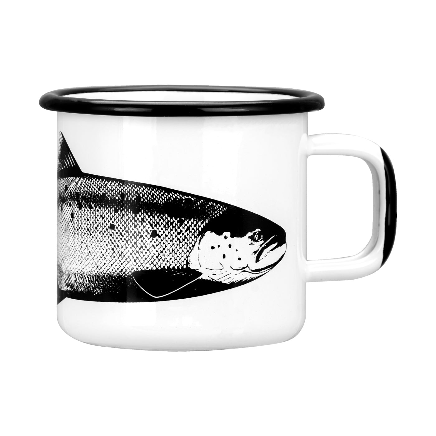 Tasse aus Emaille: Nordic - The Salmon weiss von Muurla