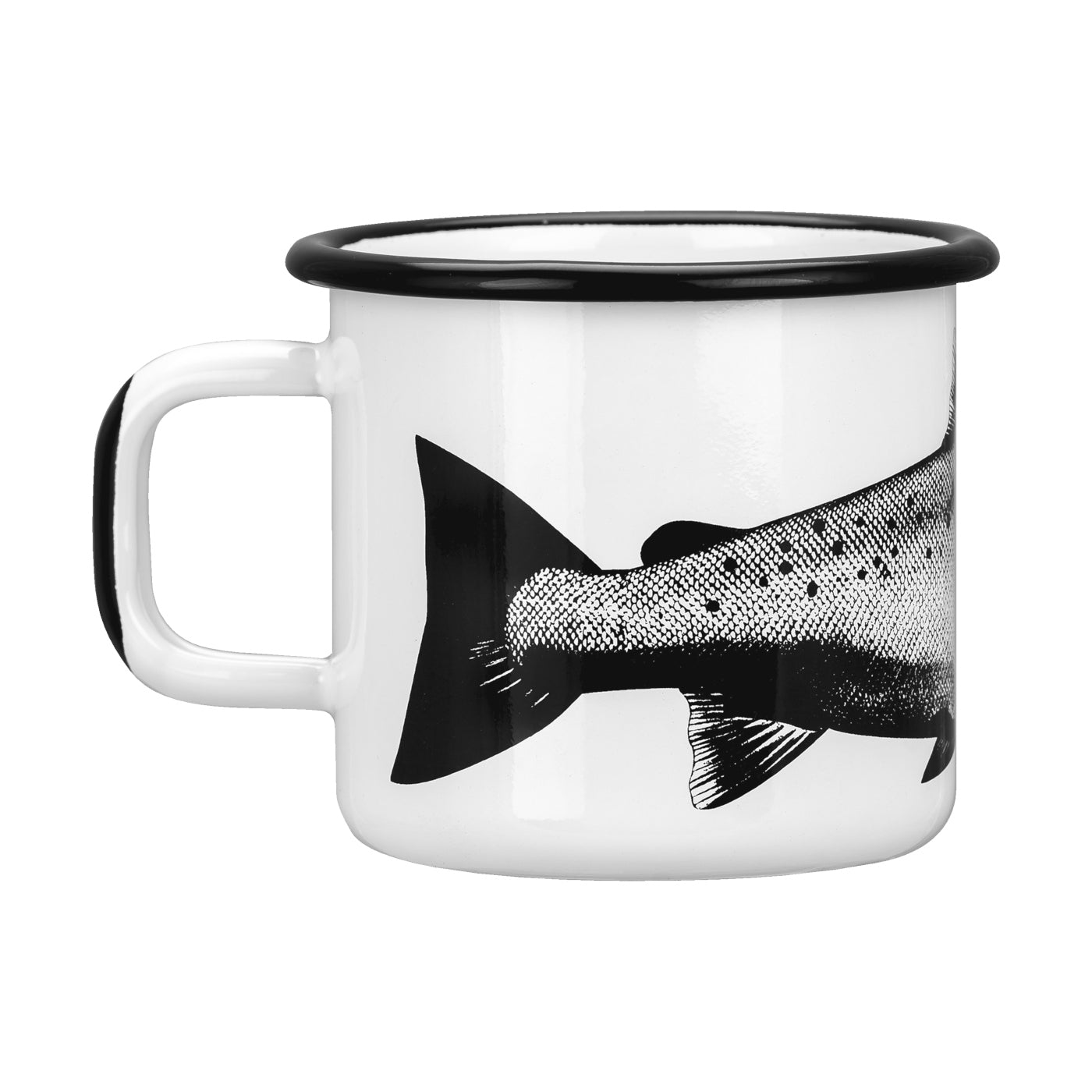 Tasse aus Emaille: Nordic - The Salmon weiss von Muurla