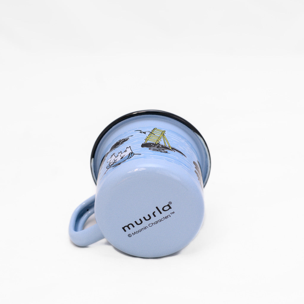 Tasse aus Emaille: Mumin Summer - Mellow Wind blau von Muurla