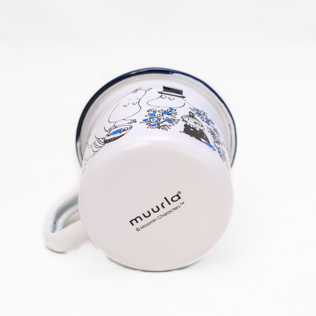 Tasse aus Emaille: Mumin Blueberries - Blaubeeren weiss von Muurla